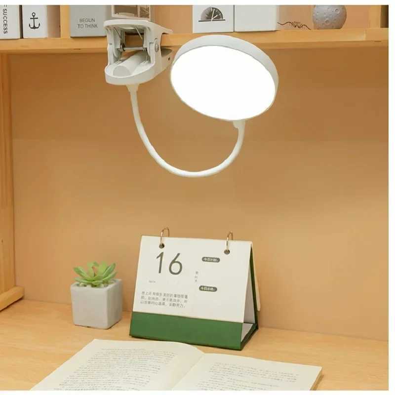 Led Table Lamp USB Rechargeable Night Light With Folding Clamp Study Stand Read Lamp Touch 3 Modes Dimming Eye Protection LightXJ250703