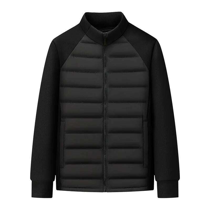 Men's Outdoor Knitting Splicing Winter New National Standard 90 White Duck Light Couple Hoodie Stand Collar Down Jacket 250704