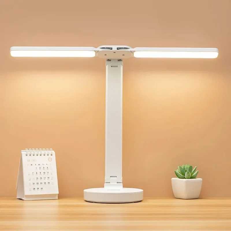 3-Level Dimmable LED Desk Lamp USB Rechargeable Touch Night Light Eye Protection Foldable Table Lamp for Bedroom Bedside Reading XJ250703