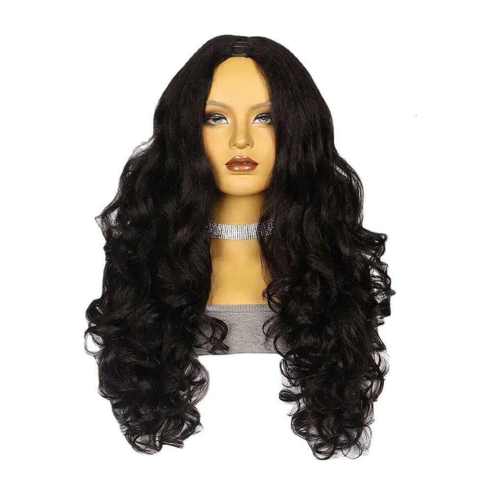 12-26 inch Synthetic V Long Yaki Curly Wig No Leave Out Upgrade U Part For Black Women Use Beginner Friendly