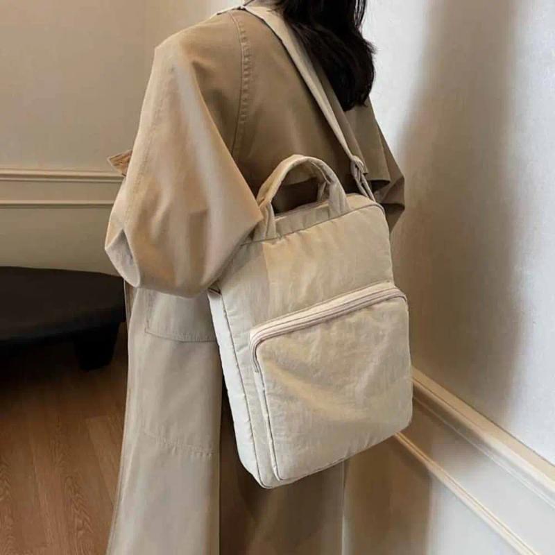 Shoulder Bags Large Capacity Nylon Laptop Bag Solid Color Office Document Tote Crossbody Handbag Zipper Computer