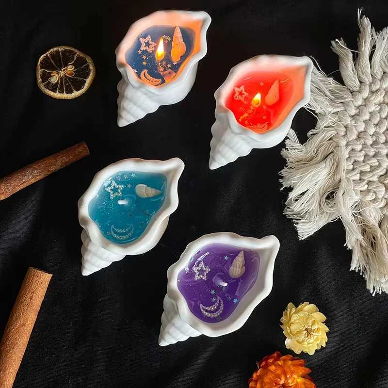 Ocean Jelly Wax Candle - Moonlight Seashell with Starfish 4 Scents Gel Wax in Gypsum Shell Non-Toxic Beach Decor Gift Dreamy W250704