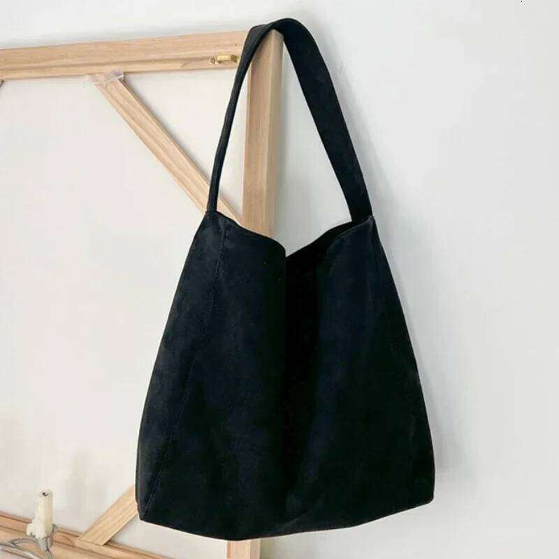 Women Shoulder Fashion Tweed Fabric Large Capacity Underarm Bag Casual for Daily Office Use Solid Color Handbag