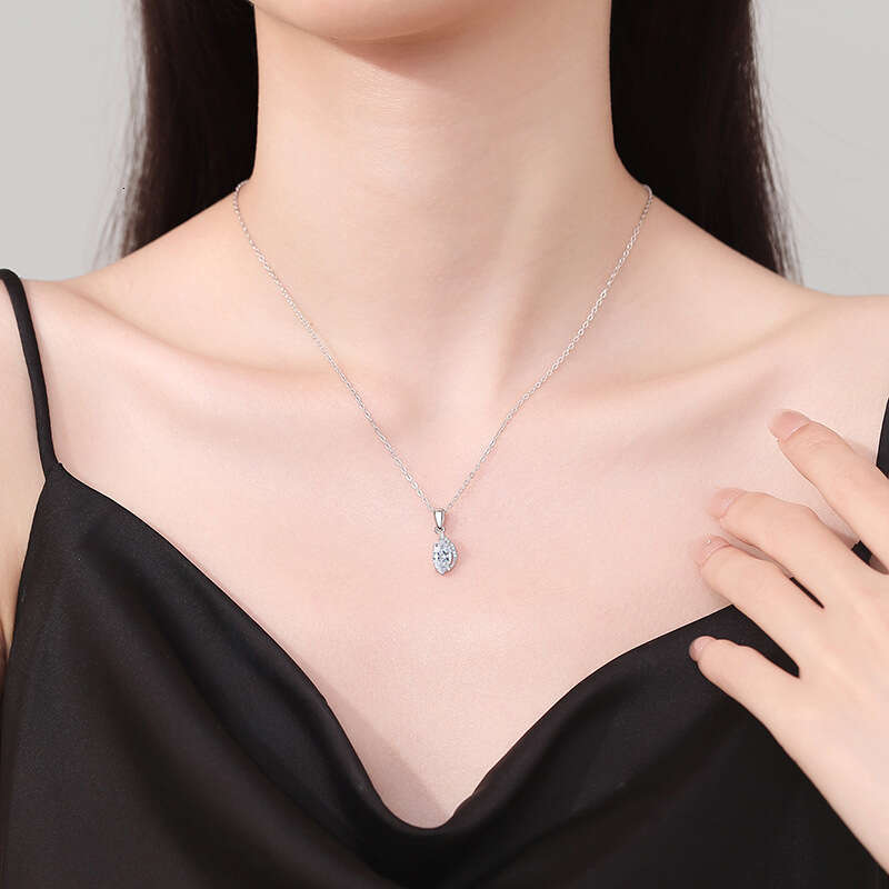 S925 Pure S925ier for Women High-end Angel Eye Pendant 1 caratS925 D Color MoiS925S925anite Necklace e3a