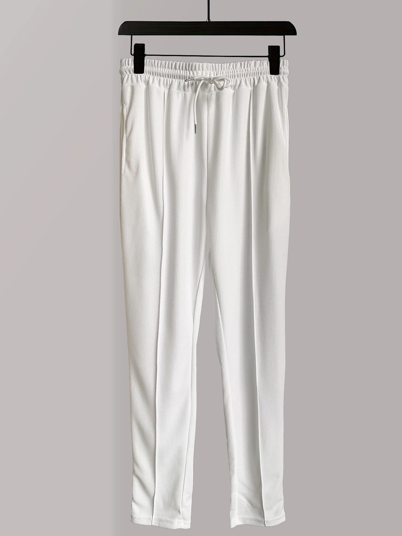 Mens Stylish Waffle Pants - Casual Sports Slim Fit with Adjustable Drawstring Secure Pockets for All Seasons - Perfect Outdoor 250704