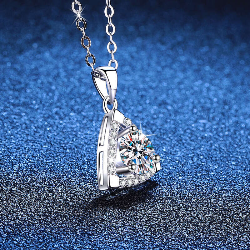 S925 Pure S925ier Pendant Light Geometric for Women 1 caratS925 D Color MoiS925S925anite Necklace 472