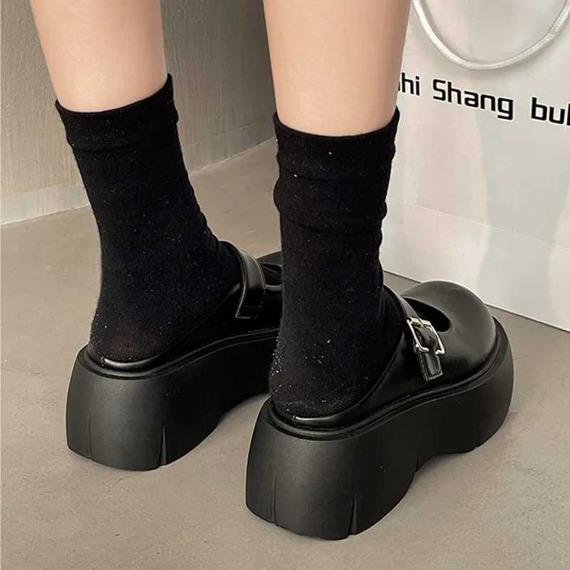 Platform Mules Shoes Women Slingback Slippers Shoe Spring Autumn New Casual Walking Chunky High Heels Buckle Ladies Half Slipper W250704