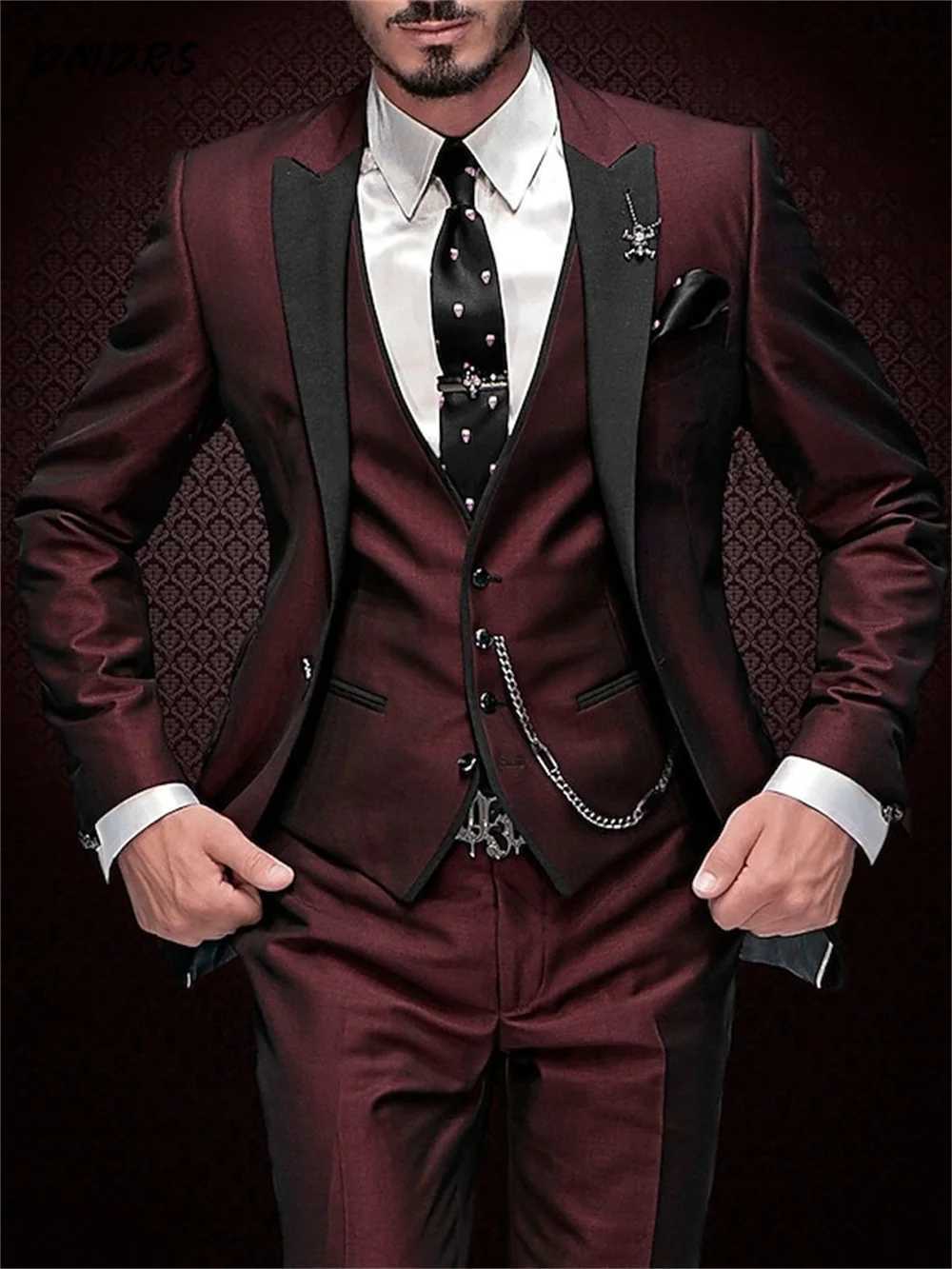 Elegant Mens Suit Pants Vest Three Piece Set Casual Western-style Men Suit Three-piece Set Business Attire For Men Fashionable X250704