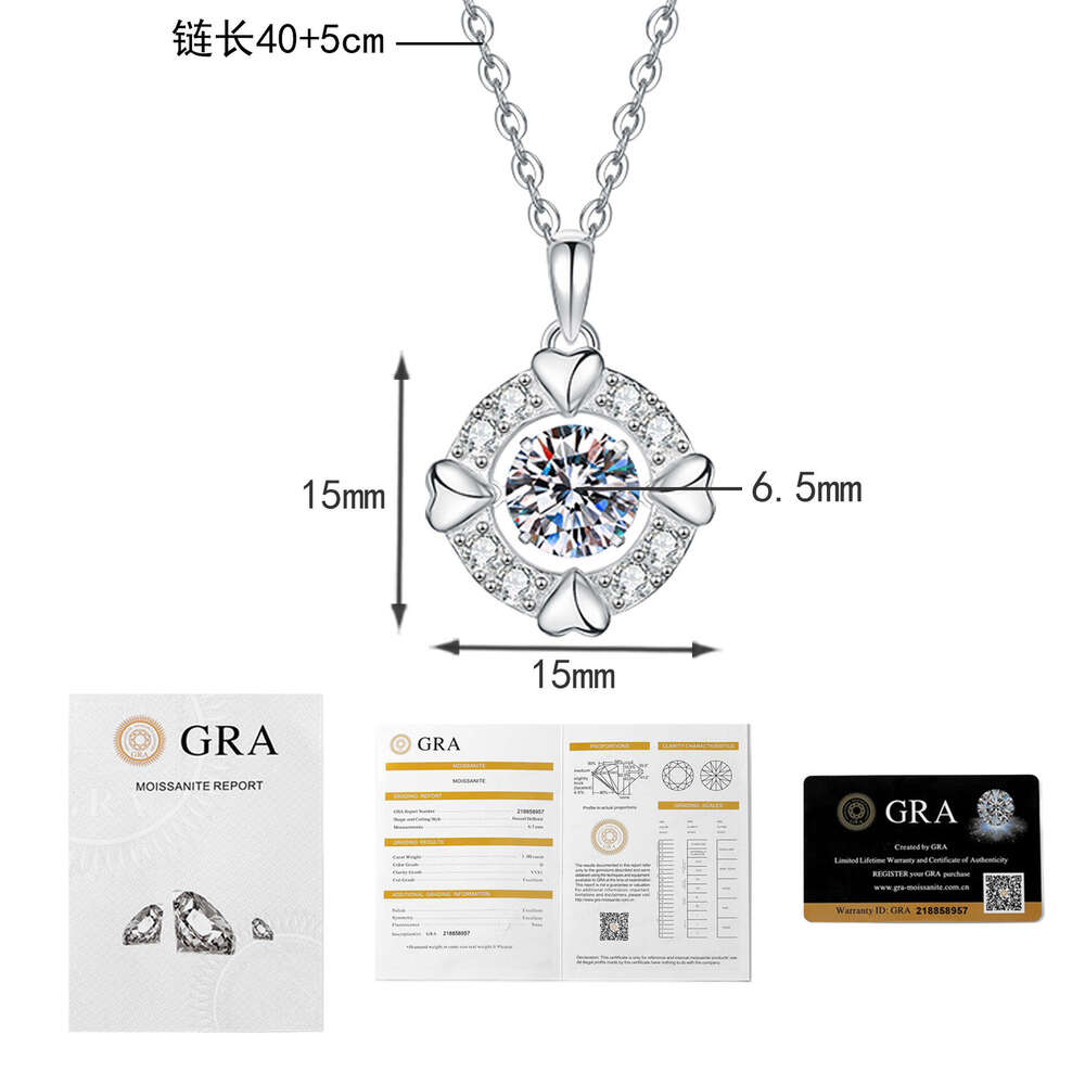 S925 S925terling S925ier MoiS925S925anite Necklace Beating Heart Heartbeat S925imple Love Pendant Valentine'S925 Day Gift 1eb