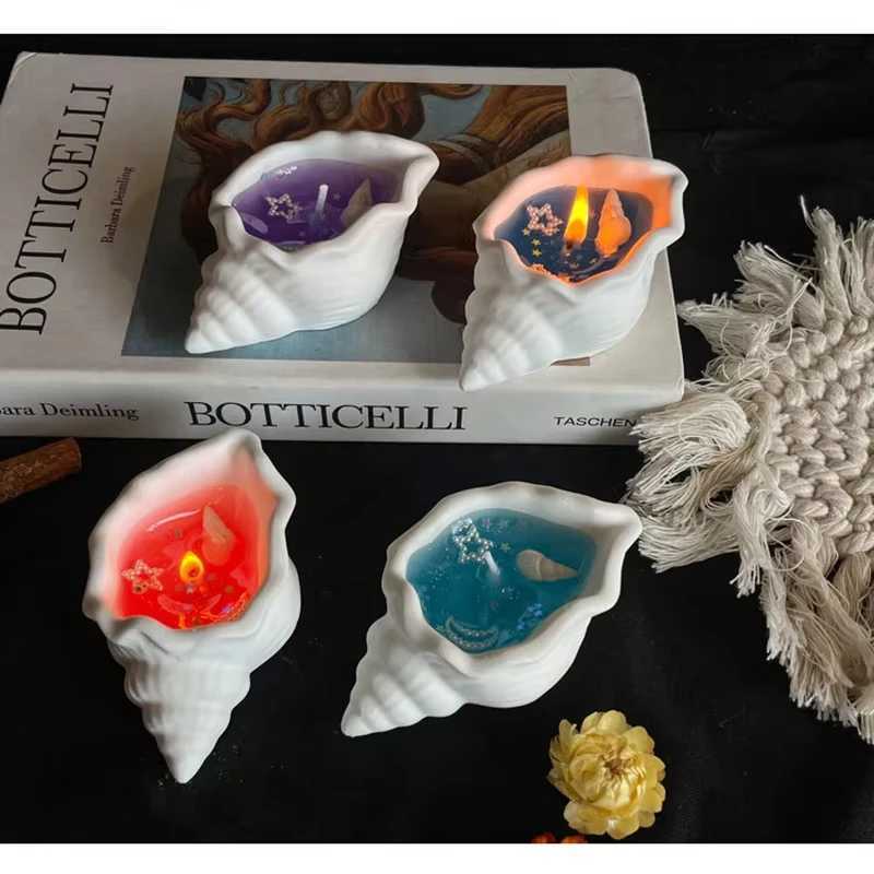 Ocean Jelly Wax Candle - Moonlight Seashell with Starfish 4 Scents Gel Wax in Gypsum Shell Non-Toxic Beach Decor Gift Dreamy W250704
