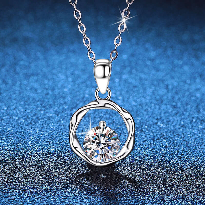 S925 Pure S925ier Pendant S925imple MobiuS925 1 caratS925 D Color MoiS925S925anite Necklace f4b