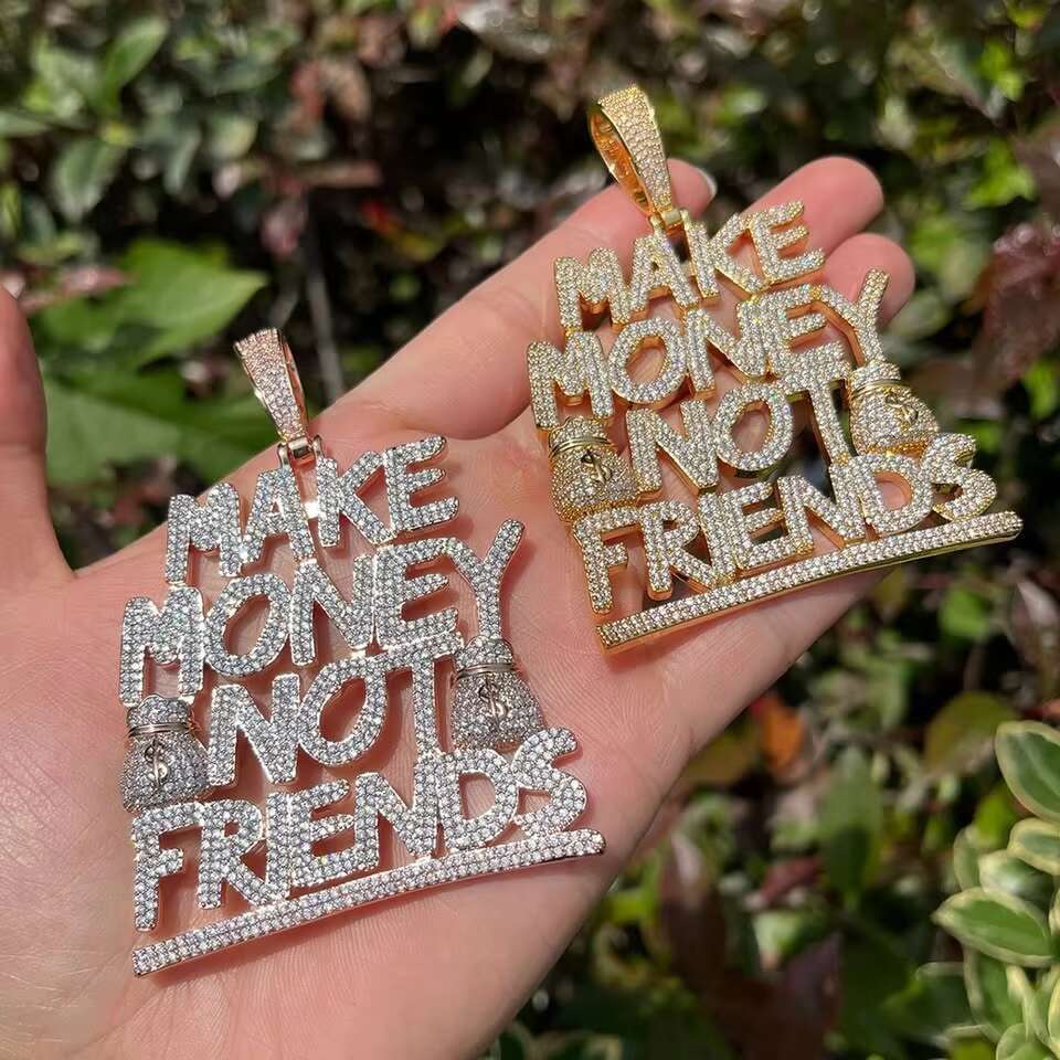 customized letter hip hop moissanite diamond pendant gold and 925 silver diamond pendant hip hop style moissanite diamond