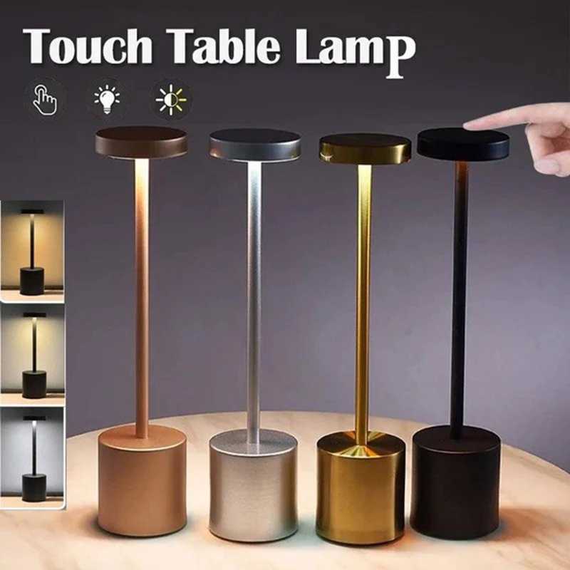 Classic Table Lamp USB Rechargeable Night Light Stepless Dimming Touch Desk Lamp 3 Colors Bedside Lamp Hotel Bar DecorationXJ250703