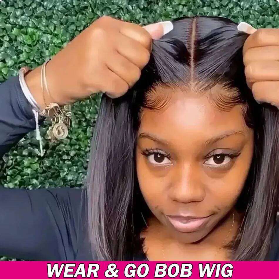 Glueless 13x4 Short Bob Bone Straight Hair Wig for Women Brazilian HDTransparent Lace Frontal Wigs Perruques Cheveux Humain