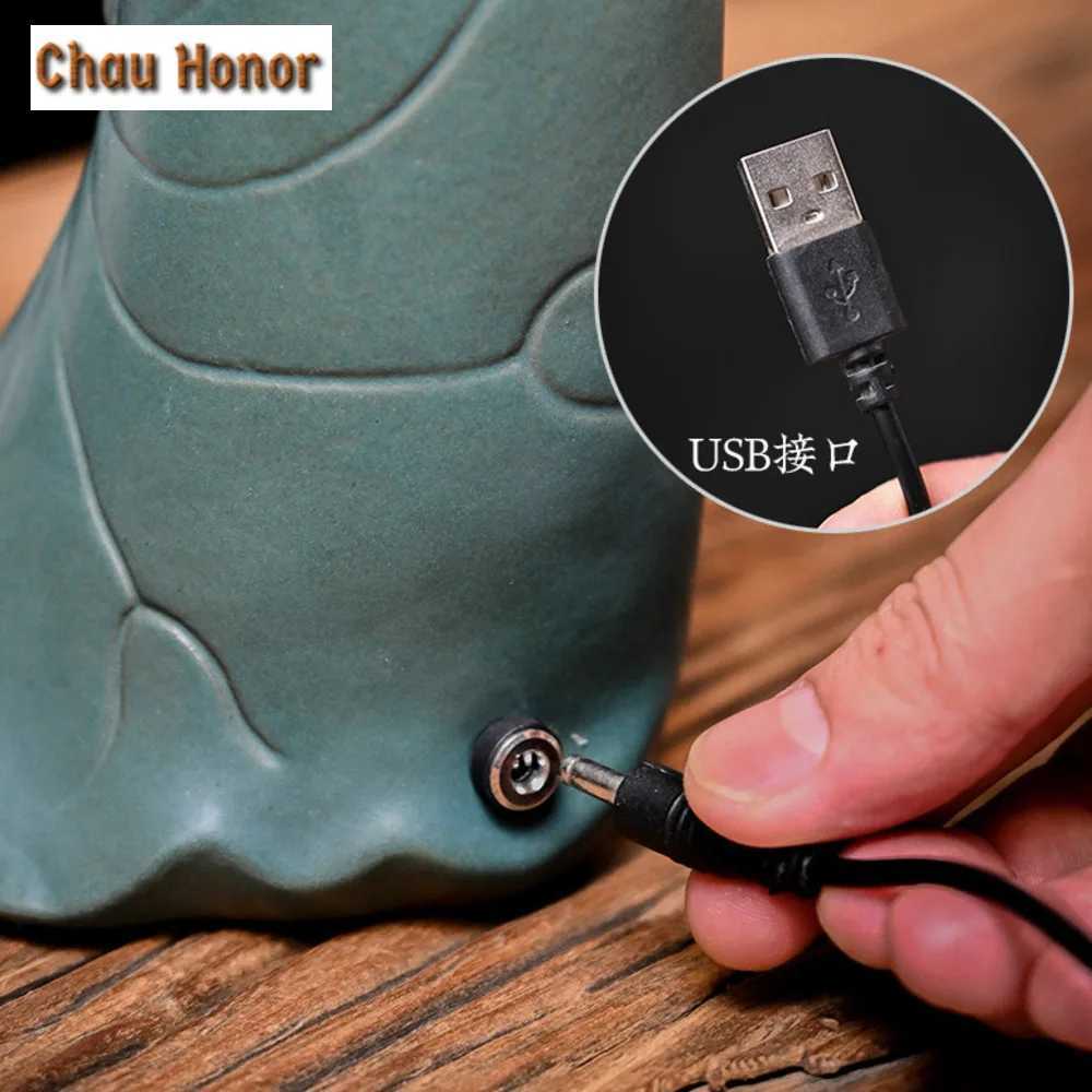 Lotus Leaf LED Backflow Hanging Ball Incense Holder Luxury Mist Smoking Steamers Scented Aromatic Candles Tea Items Ornaments W250704