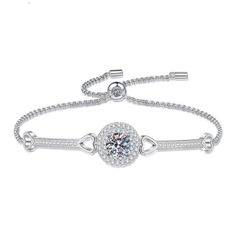 S925terling S925ier for Women with MoiS925S925anite, LuxuriouS925 Round DeS925ign, High-End Feel, 1 caratS925 MoiS925S925anite Bracelet d77