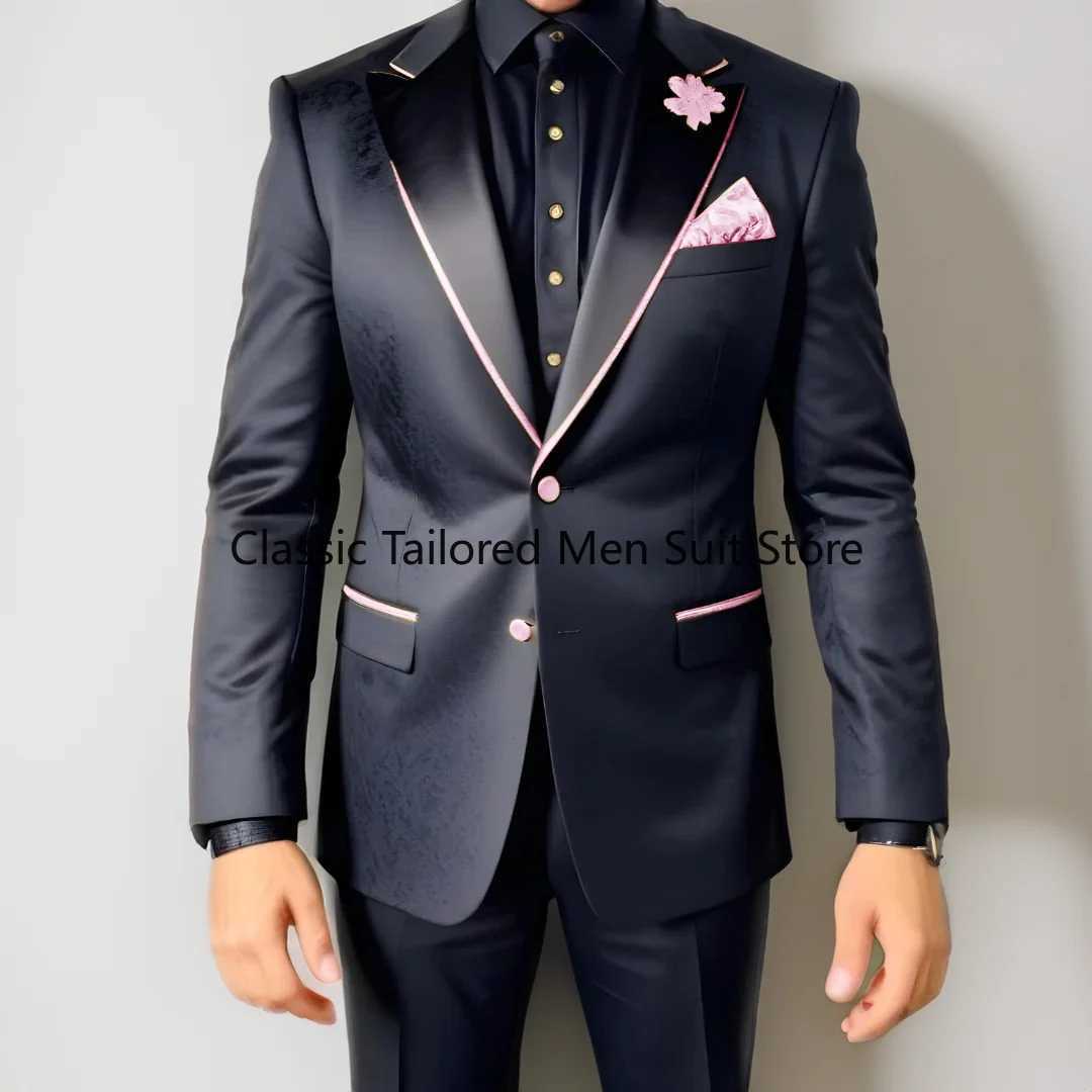 Mens Slim-Fit 2-Piece Wedding Tuxedo Suit Jacket Pants Male Grooming XS-5XL X250704