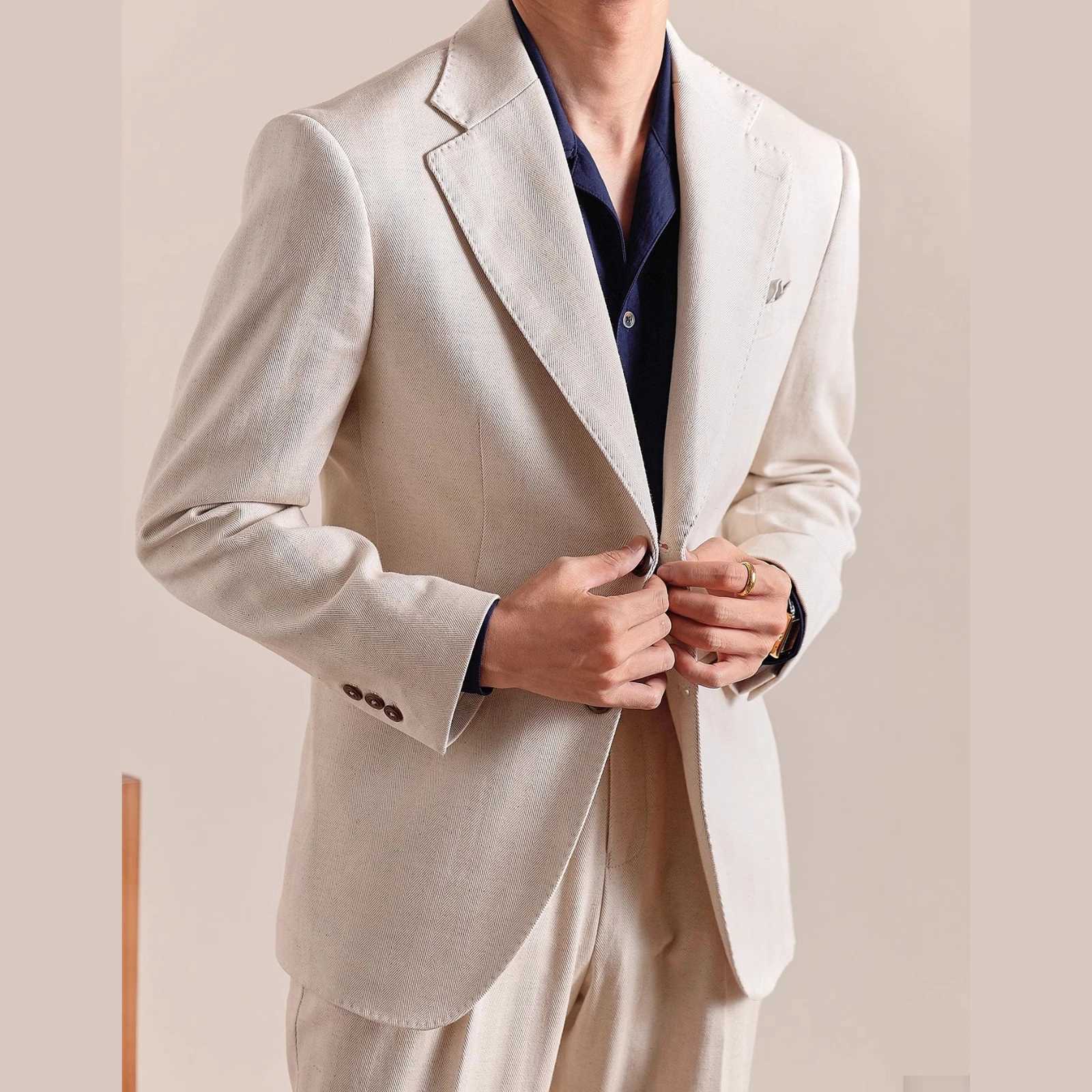 Italian Style Suit For Men Business And Leisure Summer Breathable Ternos Masculino Smoking Homme Mariage Fashion Groom Men Suit X250704