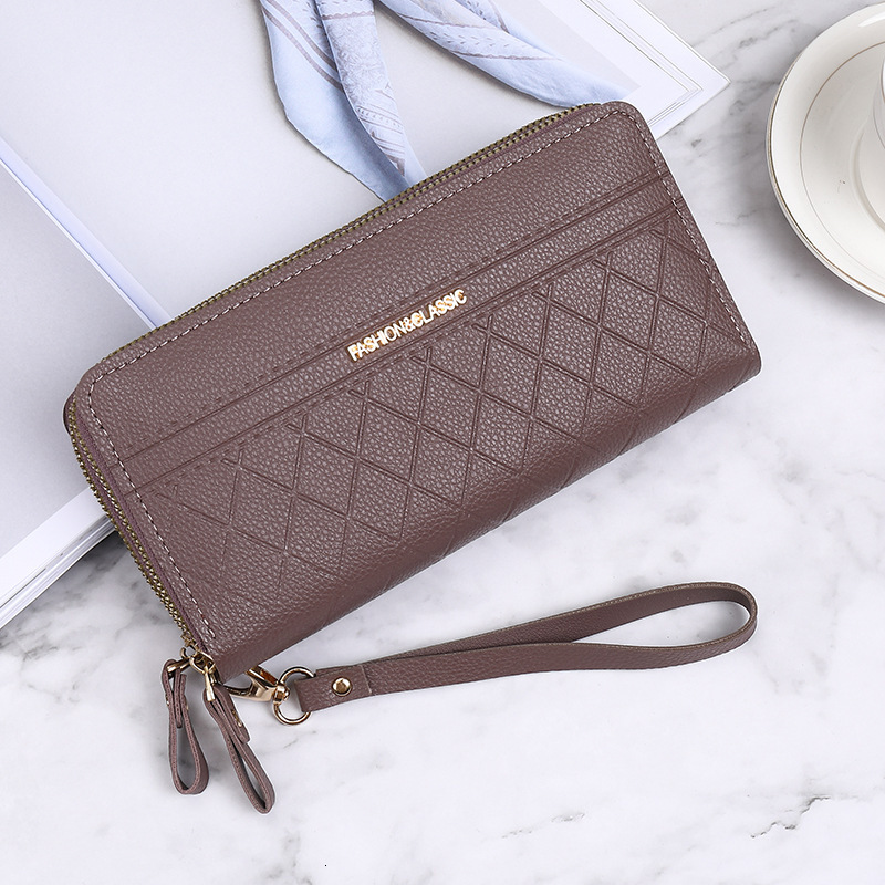 Free Shipping Designer Bag Korean Style Wallet For Women Long New Double Zipper High-end Solid Color Simple Clutch Bag Large Capacity Women's Wal