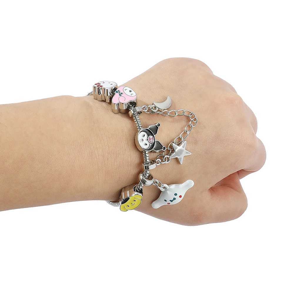 Sanrio Accessories Anime Hello Kitty Melody Kuromi Bead Pendant Fits DIY Women Bracelet Original Jewelry Gift w250716