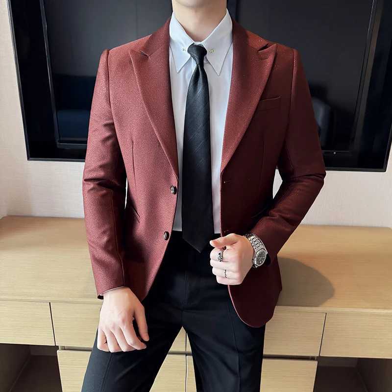2025 New Men Formal Business Social Suit Slim Fit Jacket Male Spring Autumn Trendy Solid Color Simple Leisure Brand Blazer Coat X250704
