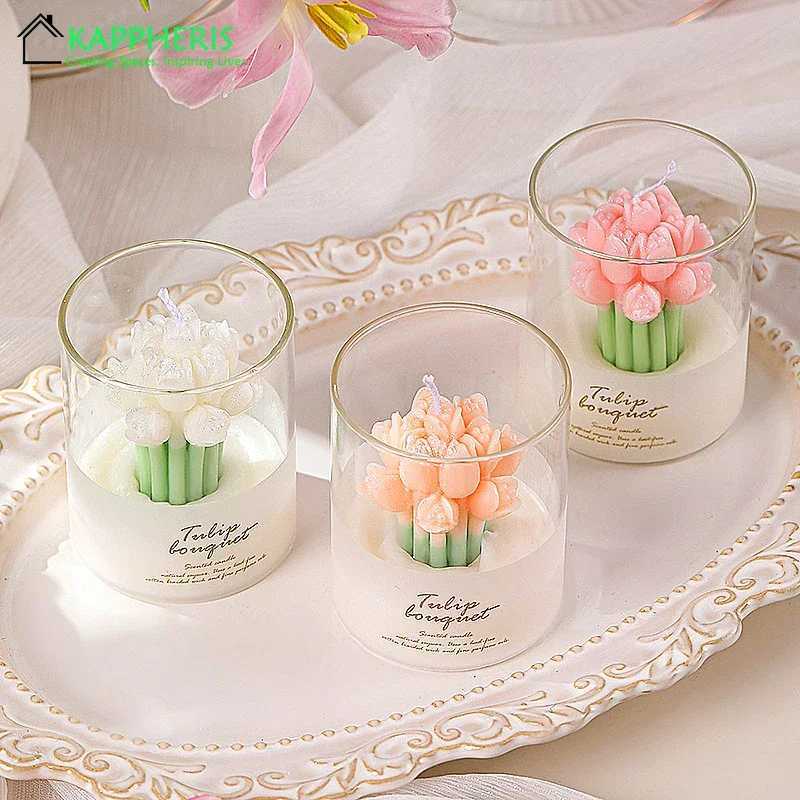 Guest Gift Candles 3D Rose Bouquet Aromatic Decorative Candles Personalized Candles In Jars Gifts Sets Home Decors W250704