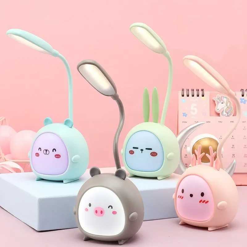 LED Cute Animal Small Table Lamp Adjustable Night Light Bedroom Bedside Lamp Eye Protection Reading Lamp Childrens Sleep Lamp XJ250703