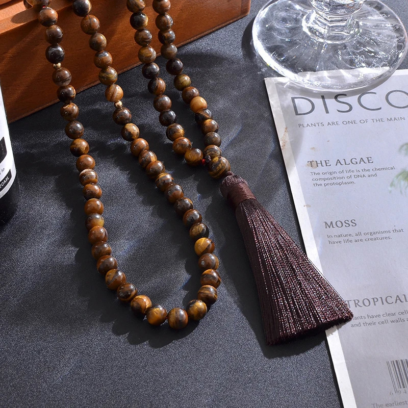 8mm Matte iteYellow Tiger EyeBlack Onyx Islamic Muslim Tasbih 99 Bead Bracelet Men and Women Blessing Rosary Jewelry 250628