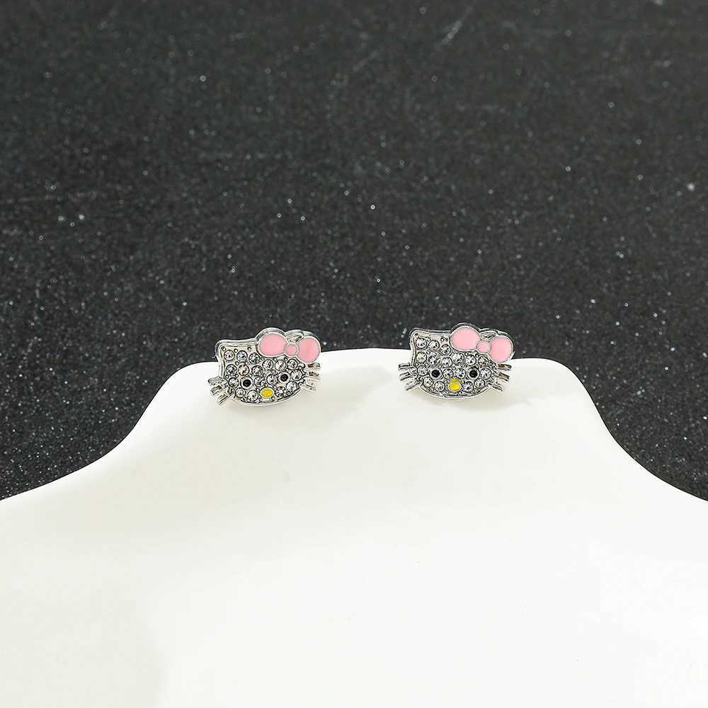 Sanrio Cartoon Anime Hello Kitty Earrings Fashion Cute Kitty Cat Ear Studs for Women Girls Jewelry Accessories Gifts w250716