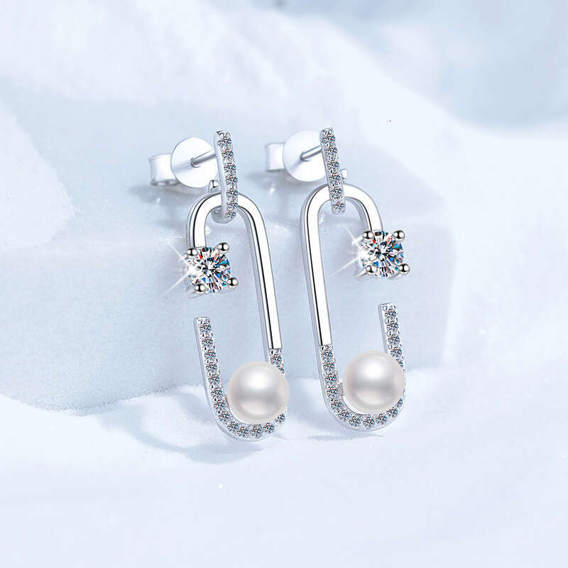 S925 Pure S925ier MoiS925S925anite Natural FreS925hwater Pearl PerS925onality Pin High-end EarringS925 b42