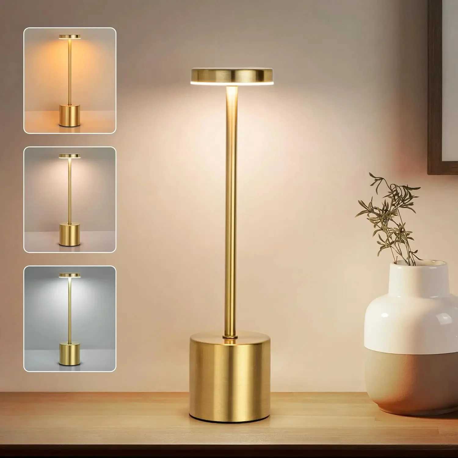 Rechargeable LED Touch Sensor Table Lamp with 3 Colors Adjustable Bedside Creative Ambient Light for Bar Room Decor XJ250703