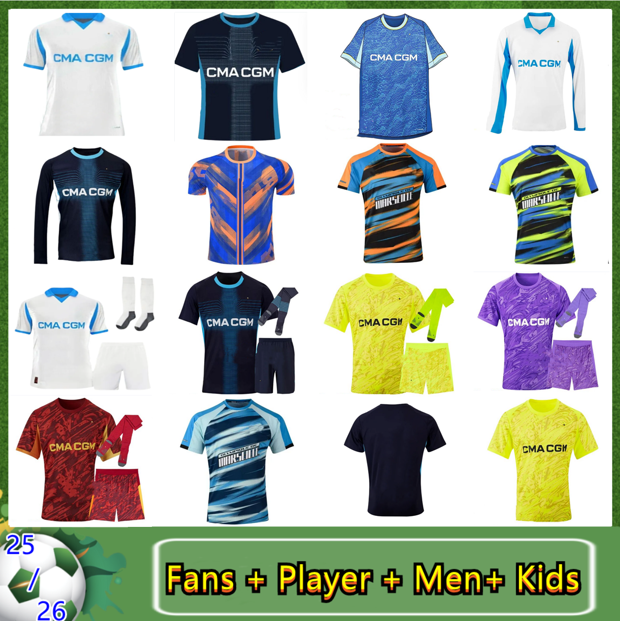25 26 maillot de foot MarseilleeS BENNACER soccer jerseys 2025 2026 Player version Mbemba marseilleES NDIAYE WAHI MAUPAY RULLI Men kids kits football shirt 1111