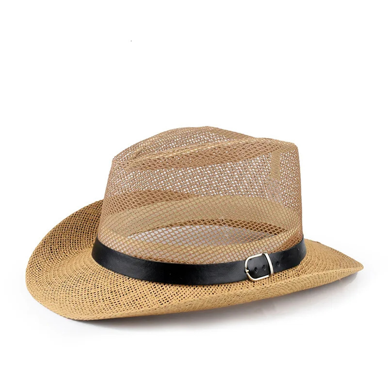 Summer Breathable Mesh Mens Top Hat Middle-aged and Elderly Hat English Jazz Hat Hollow Sun Hats 250701