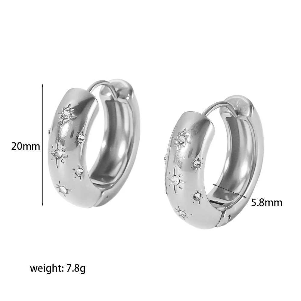 ics Stainless Steel Ear Buckle Earrings for Women Stainless Steel Gold Silver Color Large Hoop Earrings Jewelry Accessories Y250704