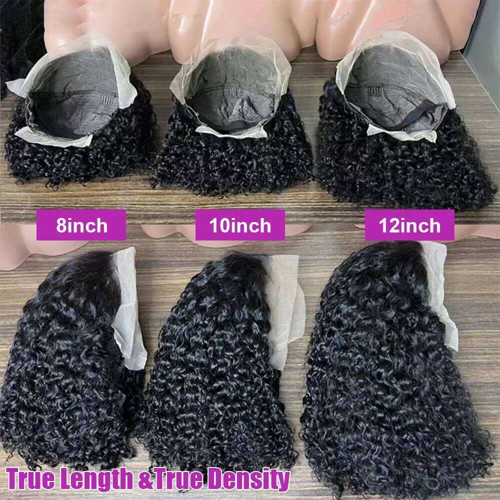 7x5 13x4 Glueless Human Ready to Wear Curly Bob Wigs PrePluck With Baby Hair Deep Water Wave Lace Frontal Wig for Women