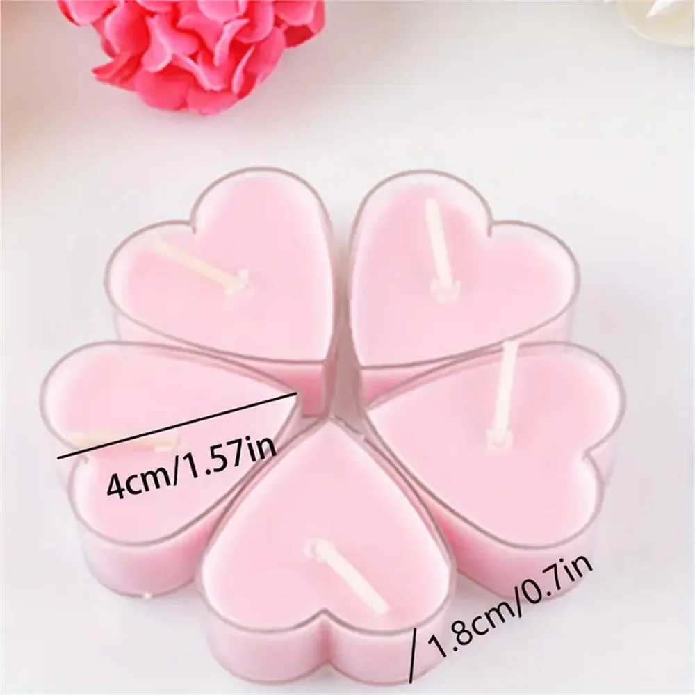 9pcs Heart-Shaped Scented Tea Candles Set Wedding Supplies Romantic Decor Creative Love Candle Marriage Proposals Birthday Gift W250704