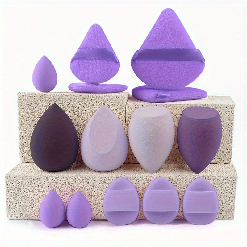 12/14Pcs Foundation Sponge Set Triangle/Mini Blenders Cover Blemishes Liquid Concealer 37 Makeup Effects All Skins 250625