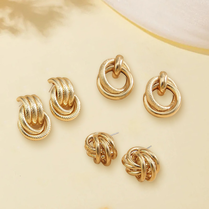 Geometric Hollow Circle Hemispherical Earrings Small Cute Niche Design Ear Jewelry