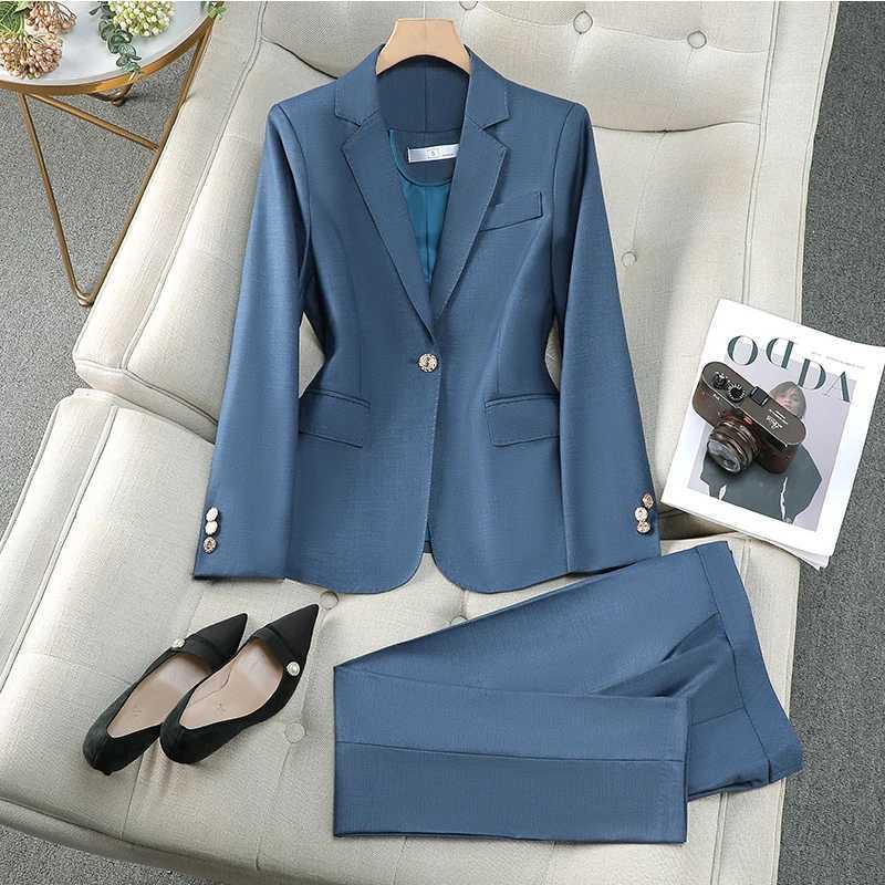 ZJYT One Button Blazer Pants Sets 2 Piece Outfit Womens Suit Conjuntos Femininos Elegantes New In Matching Sets Trousers Autumn X250704