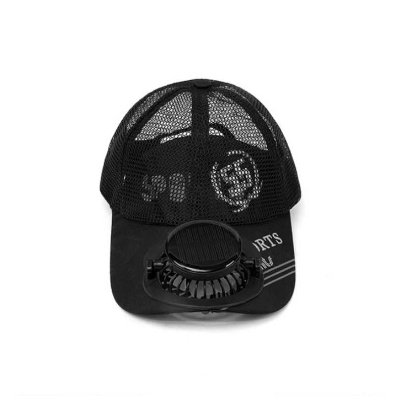 Solar powered charge fan baseball cap men summer outdoor sun shading breathable duck tongue mesh cap wen gorras para hbres X250704