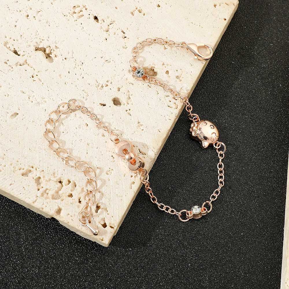 Sanrio Fashion Cute Hello Kitty Bracelet for Women Bridal Bracelets Wedding Jewelry Travel Gifts 2 Colors w250716