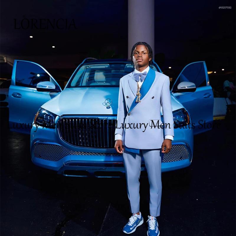 Mens Suits Casual Contrast Color Men 2 Pieces Single Breasted Wedding Groom Tuxedos Customized Blazer Pants Traje Juvenil Masculino