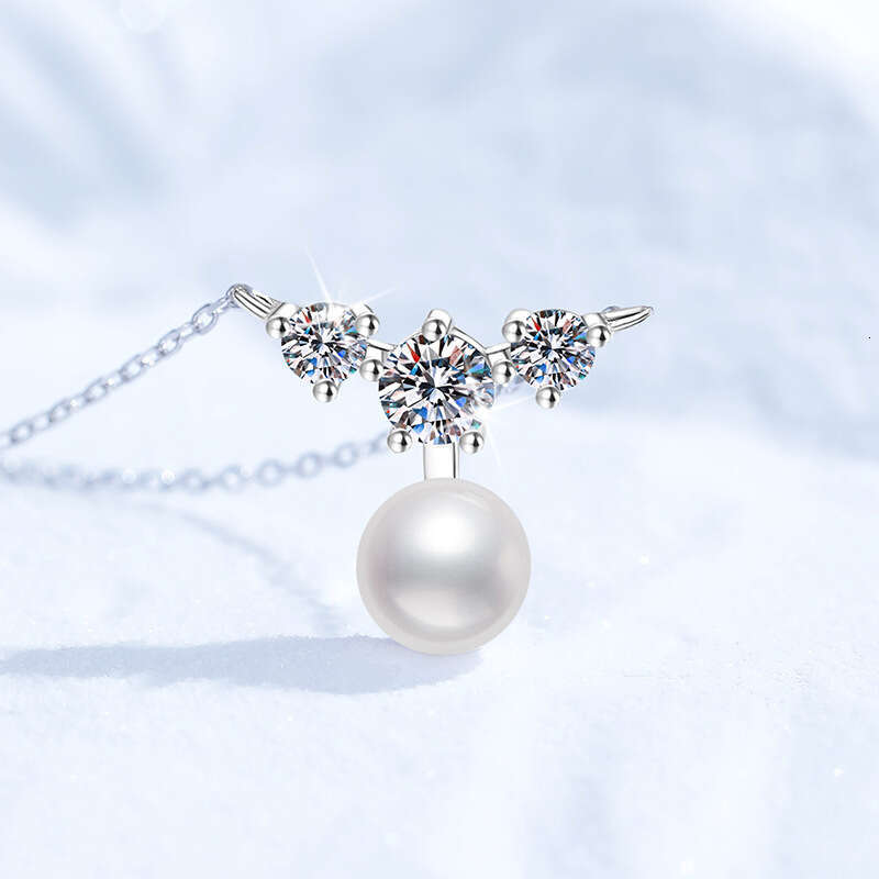 MoiS925S925anite Natural FreS925hwater Pearl Korean and JapaneS925e S925tyle VerS925atile Pendant S925terling S925ier Necklace for Women 3a5