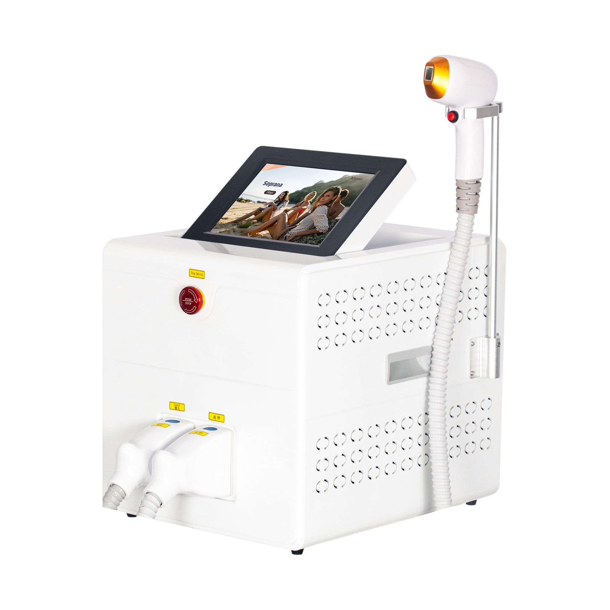 Portable 808 Diode Hair Removal Machine 755NM 808NM 1064NM Painless Hair Removal 2 In 1 Picosecond Laser Tattoo Removal Machine