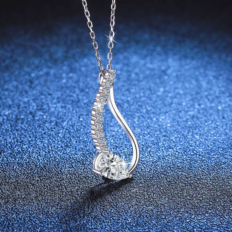 S925 Pure S925ier for Women High-end Irregular Water Drop Pendant 1 caratS925 D Color MoiS925S925anite Necklace 86d