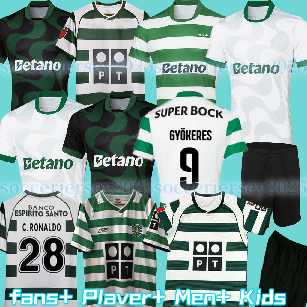 4XL Lisbons Sporting CP 25 26 home soccer jerseys Pink October Lisboa CR7 HJULMAND GYOKERES COATES J.Palhinha PEDRO G. MORITA SARABIA football shirts Men Kids Kit sets
