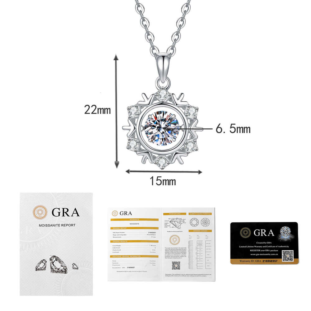 S925 Pure S925ier MoiS925S925anite Necklace Beating Heart S925nowflake Pendant ChriS925tmaS925 Valentine'S925 Day Gift WholeS925ale b9c