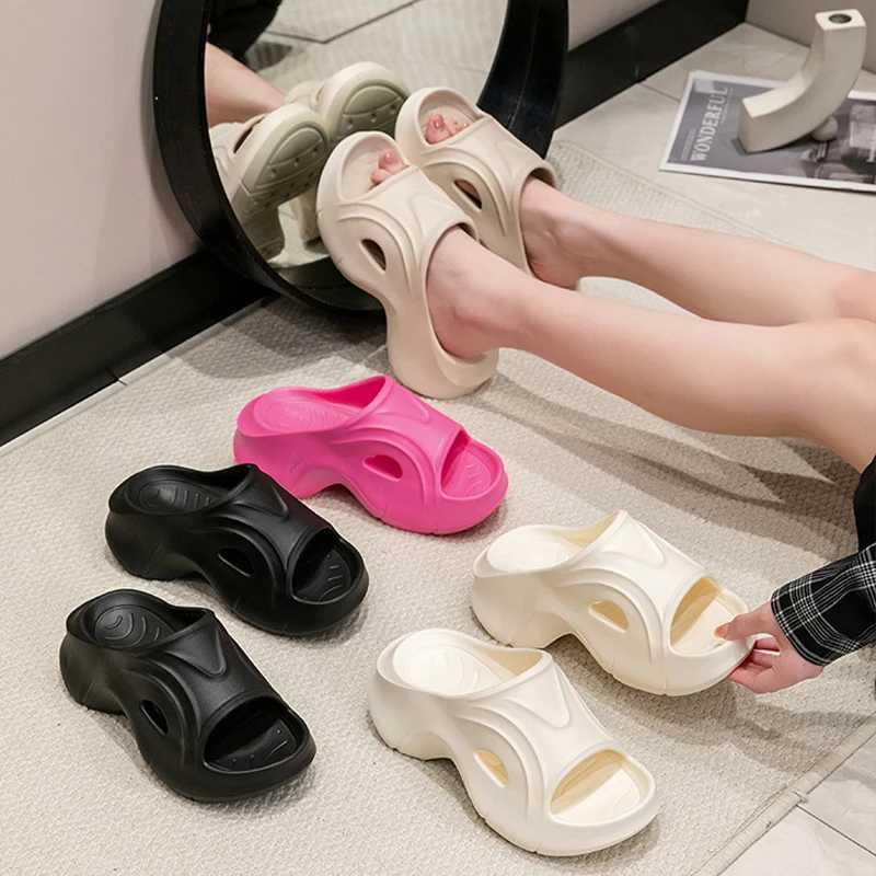 Chunky Platform Slippers for Women Summer Comfortable Wedge Heels Sandals Women Solid Non-Slip EVA Thick Sole Slides Shoes W250704