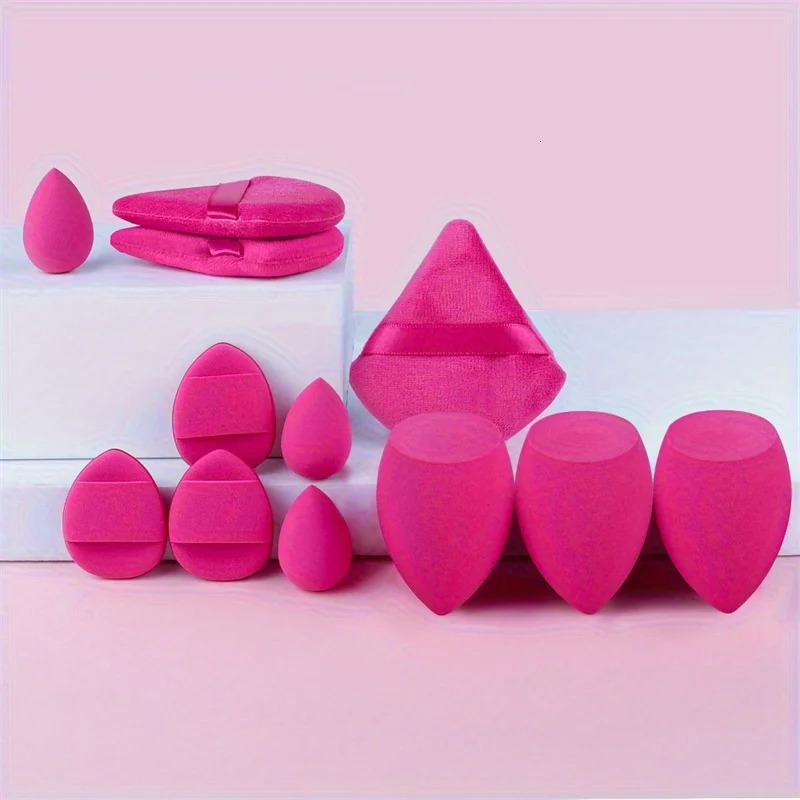 12/14Pcs Makeup Sponge Set Triangle Mini Blenders for Liquid Concealer Cover Blemishes/Spots 37 Effects All Skin Types 250625