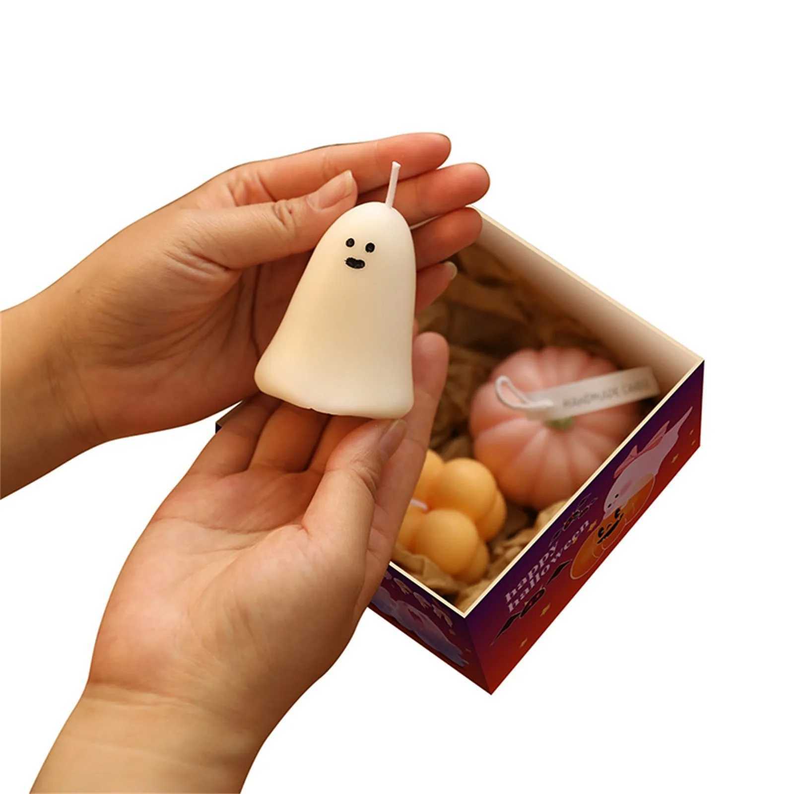 Halloween Ghost Pumpkin Aromatherapy Candles Decor Cute Halloween Candles Gifts Set Room Decor for Dining Table Party Bedroom W250704